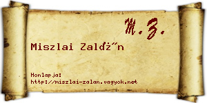 Miszlai Zalán névjegykártya